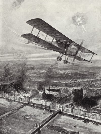 Staffelführer Spenser Grey fliegt über Köln, 8. Oktober 1914 von W. Avis